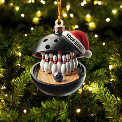 Maxcorners Bowling Lover Christmas Ornament, Personalized Ornament 2D Flat LM2211