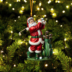 Maxcorners Santa Golf Player Christmas Ornament, Personalized Ornament 2D Flat LM2211