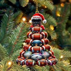 Maxcorners Custom Name Rugby Football Ornament, Rugby Football Lover Christmas Gift 2D Flat LM2111