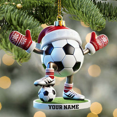 Maxcorners Football Ball Christmas Ornament, Personalized Ornament 2D Flat LM2211