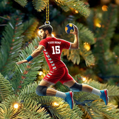Maxcorners Custom Name Handball Ornament, Christmas Gift for Handball Lover 2D Flat LM2111