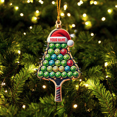Maxcorners PickleBall Christmas Ornament, Personalized Ornaments 2D Flat LM2211