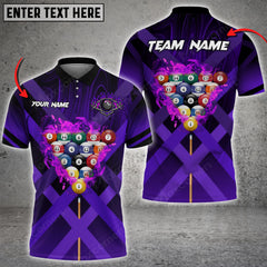 Maxcorners Billiards X-Shaped Multicolor Options Customized Name 3D Shirt