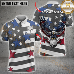 Maxcorners Golf Eagle US Flag Customized Name, Team Name 3D Shirt