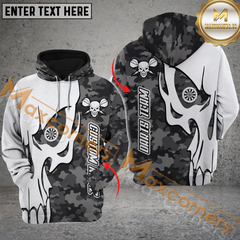 MaxCorners Darts Skull Camo Customized Name, Team Name 3D Polo Shirt