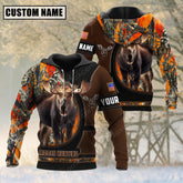 Maxcorners Custom Name Moose Hunting Camo Leather 3D All Over Printed Clothes