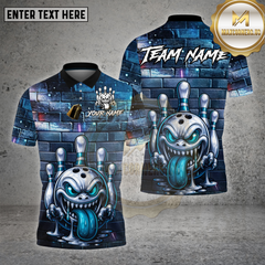 Maxcorners Bowling Ball Monster Brick Street Style Multioptions Personalized Name, Team Name Unisex 3D Shirt