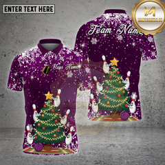 Maxcorners Bowling Christmas Tree Holiday Snow Multioptions Personalized Name, Team Name Unisex 3D Shirt