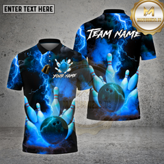 Maxcorners Bowling Lightning Strike Energy Multioptions Personalized Name, Team Name Unisex 3D Shirt