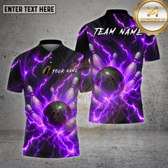 Maxcorners Bowling Thunder Bolt Lightning Multioptions Personalized Name, Team Name Unisex 3D Shirt
