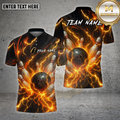 Maxcorners Bowling Thunder Bolt Lightning Multioptions Personalized Name, Team Name Unisex 3D Shirt