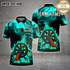 Maxcorners Dartboard Cartoon Shirt Crazy Flame Dartboard Multioptions Personalized Name, Team Name Unisex 3D Shirt (4 Colors)