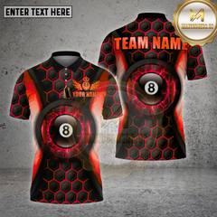 Maxcorners Billiards 8 Ball Electric Hexagon Multioptions Personalized Name, Team Name Unisex 3D Shirt (4 Colors)