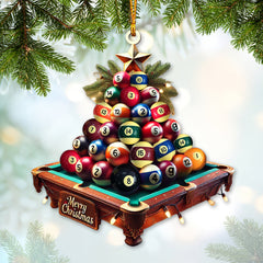 Maxcorners Custom Name Billiard Ornament, Billiard Lover Christmas Gift 2D Flat LM2111