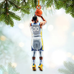 Maxcorners Custom Name and Number Basketball Ornament, Christmas Gift Decoration 2D Flat LM2111
