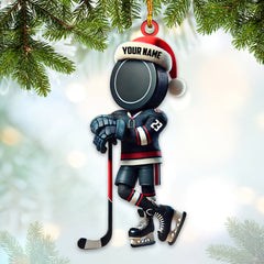 Maxcorners Custom Name Ice Hockey Ornament, Ice Hockey Christmas Giftss 2D Flat LM2211
