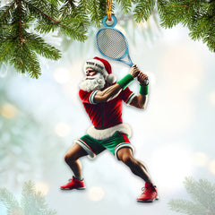 Maxcorners Custom Name Tennis Santa Ornament, Tennis Christmas Gift 2D Flat LM2111