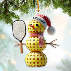 Maxcorners Custom Name Pickle Ball Ornament, Christmas Gift Decoration 2D Flat LM2111