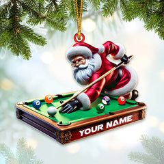 Maxcorners Custom Billiard And Santa Ornament, Personalized Ornament 2D Flat LM2211