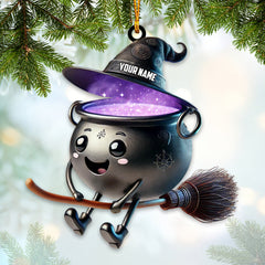Maxcorners Custom Name Witch Ornament, Christmas Gift Ornament 2D Flat LM2111
