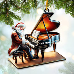 Maxcorners Custom Name Piano Santa Ornament, Christmas Gift Decoration65 2D Flat LM2111