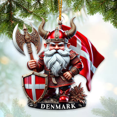 Maxcorners Custom Denmark Santa Ornament, Personalized Ornament 2D Flat LM2211