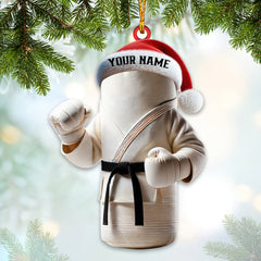 Maxcorners Custom Name Karate Ornament, Karate Christmas Gift 2D Flat LM2211