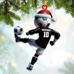 Maxcorners Custom Name Soccer Ornament, Soccer Lover Christmas Gift 2D Flat LM2111