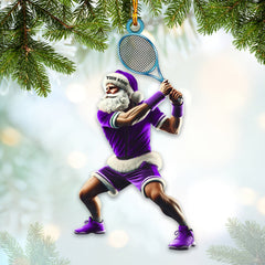 Maxcorners Custom Name Tennis Santa Ornament, Tennis Christmas Gift 2D Flat LM2111