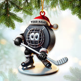Maxcorners Custom Name Ice Hockey Ornament, Ice Hockey Christmas Gift 2D Flat LM2211