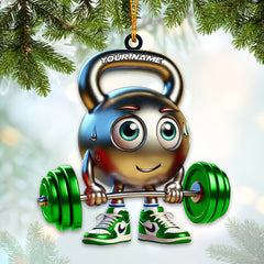Maxcorners Custom Name Gym Ornament, Gym Work Out Christmas Gift 2D Flat LM2111