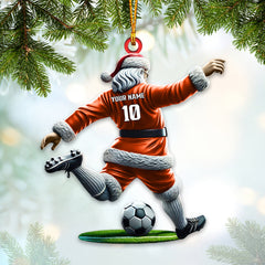 Maxcorners Custom Name Soccer Santa Ornament, Soccer Christmas Gift 2D Flat LM2211