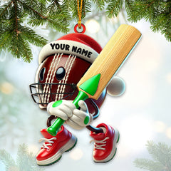 Maxcorners Christmas Cricket Ball Ornament, Personalized Ornament 2D Flat LM2211