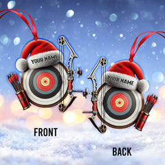 Maxcorners Custom Name Archery Santa Ornament, Archery Christmas Gift 2D Flat LM2111
