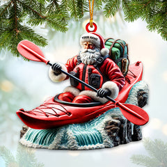 Maxcorners Custom Name Kayak Santa Ornament, Kayak Lover Christmas Gift 2D Flat LM2111