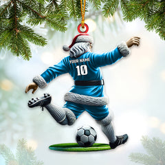 Maxcorners Custom Name Soccer Santa Ornament, Soccer Christmas Gift 2D Flat LM2211