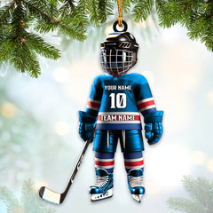 Maxcorners Custom Name Ice Hockey Ornament, Christmas Gift Decoration 2D Flat LM2111