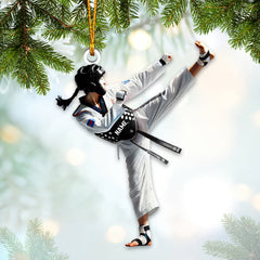 Maxcorners Custom Name Taekwondo Ornament, Taekwondo Christmas Gifts 2D Flat LM2211