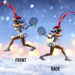 Maxcorners Tennis Woman Home Decor Christmas Ornament, Personalized Ornament 2D Flat LM2211