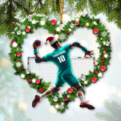 Maxcorners Custom Name and Number Handball Ornament, Christmas Gift for Handball Lover4 2D Flat LM2211