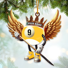 Maxcorners Custom Name Billiard Ornament, Billiard Lover Christmas Gift59 2D Flat LM2111