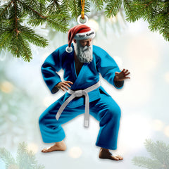 Maxcorners Custom Name Karate Santa Ornament, Karate Christmas Gift 2D Flat LM2211