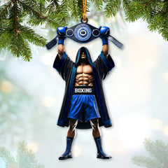 Maxcorners Custom Name Boxing Champion Ornament, Boxing Lover Christmas Gift85 2D Flat LM2111