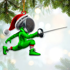 Maxcorners Custom Name Fencing Ornament, Fencing Lover Christmas Gift 2D Flat LM2111