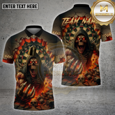 Maxcorners Darts Shirt Grim Reaper Skull Fire Multicolor Options Personalized Name, Team Name 3D Shirt (4 Colors)