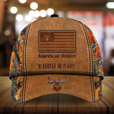 Maxcorners The Best American Deer Hunting Leather Pattern 3D Multicolor Personalized Cap