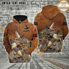 Maxcorners Leather Camo Hunting Custom Name Shirt 3D All Over Printed Clothes (Moose, Deer, Elk, Duck)