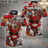 Maxcorners Bowling Graffiti Shirt – Funny Cool Style with Sunglasses Ball Multicolor Options Personalized Name, Team Name 3D Shirt (4 Colors)