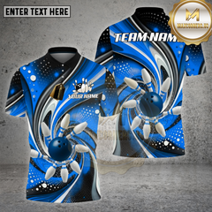 Maxcorners Bowling Shirt β Red Comic Pop-Art Strike Pins & Ball Cartoon Style β Personalized Name, Team Name 3D Shirt