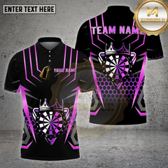 Maxcorners Darts Shirt β Gold Crown Target Honeycomb 3D Design β Multi Options Personalized Name, Team Name 3D Shirt